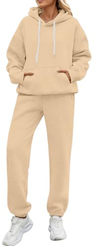 Générique Ensemble Sport Jogging Femme 2 Pcs Tracksuit Women Set Loungewear Tenue de Sport Grande Taille Vêtement Détente Ensemble Femme Chic et Elegant avec Poches Cordon de Serrage(#01,S)