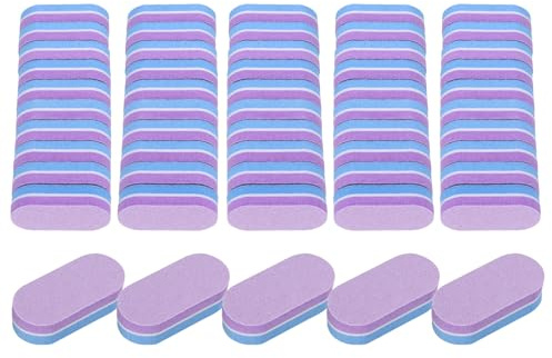 sourcing map 20pcs Mini Nail Buffers, 100/180 Grit Nail Sanding Blocks, Nail Buffing Polishing Blocks Professional Nail Polisher Set for Acrylic and Natural Nails, Blue Purple