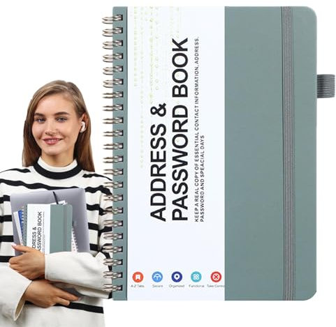 HunicandIU Kleine Passwortbücher für Senioren, Passwort-Organizer-Buch - Tragbares Passwort-Organizer-Notizbuch | Adressbuch Kleine Passwortbücher für Verwandte, Freunde oder Kollegen