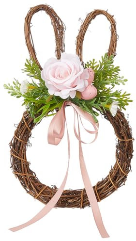 EIROVYA EIR Ghirlanda di Coniglio Pasquale,Decorazioni Pasqua Porta,Coniglio Pasquale Decorazioni,Decorazione Ghirlanda di Coniglietto,Decorazioni Della Porta Dingresso,Ghirlanda di Forma di Coniglio