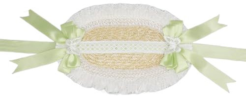 WNXGNHO Gorro de paja de encaje victoriano para mujeres y niñas con lazo ideal para fiestas de té y eventos de cosplay