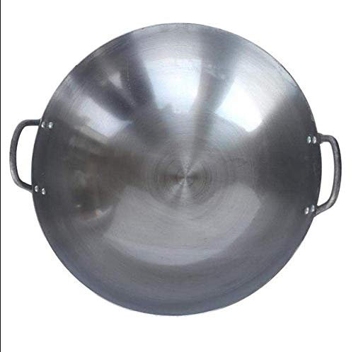 GAOAZHEN Sartén Ligera de Hierro Fundido Antiadherente, Wok Antiadherente Reforzado, sartén Antiadherente Grande Profesional sin Revestimiento, 60 cm