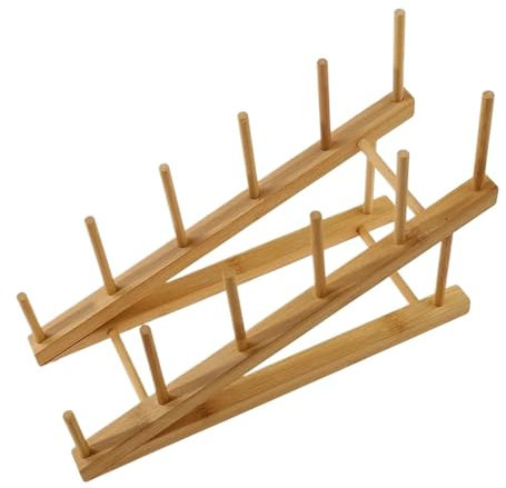 Escurridor De Platos De Madera Estante de madera multifunción for escurridor de platos de cocina, organizador de tapas, hermoso estante for secar tazas, mesa y libros. Para Fregadero Y Cocina