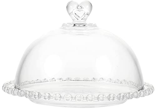 LIFKOME Glass Cake Dome with Lid Dome-Shaped Cake Protective Cover Made of Glass, Prevents Stains and Keeps Food Fresh, for Kitchen Use