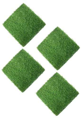 Milisten 4 Pièces Tapis de Gazon Artificiel Matelas de Pelouse Synthétique Réaliste pour Décoration Extérieure et Intérieure pour Bricolage Simulé et Pratique
