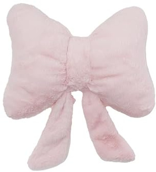 IPENNY Plush Bowknot Pillow Soft Sofa Couch Cushion Fluffy Cute Decorative Throw Pillow Supportive Neck Back Pillow Home Bed Car Decor Stuffed Pillow Valentines Day Gift for Girlfriend Wife (Pink)