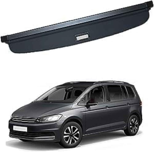 HERTC Auto Einziehbarer Laderaumabdeckung für VW TOURAN 2016-2020, Ausziehbar Kofferraumabdeckung Rollo Auto Ausziehbar Kofferraum Rollo