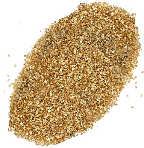 Unregelmäßige Glaschips 500g, Metallisch Schimmernd für Bastelarbeiten | Goldton, Dekorativ für Harzprojekte und Nagelkunst, Geeignet für Taschen und Handyhüllen
