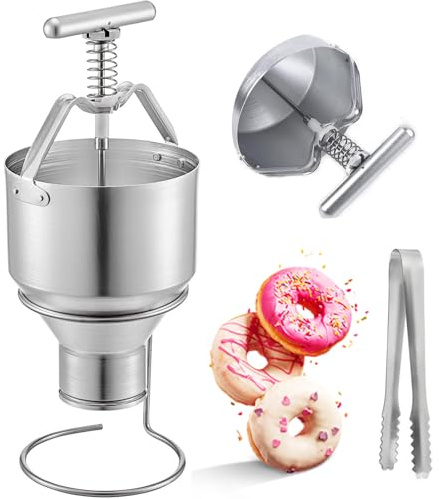 Dépôt manuel de beignets avec support, machine à beignets réglable, distributeur de trémie pour façonner facilement et uniformément les donuts et distribuer la pâte, idéal pour la boulangerie