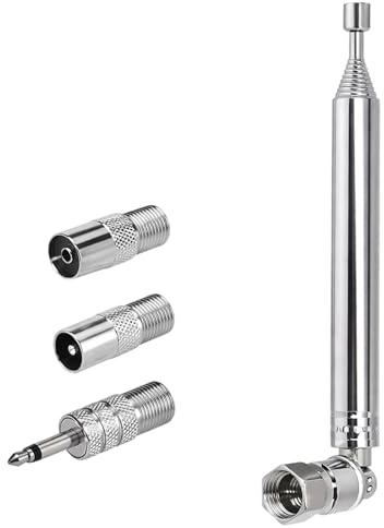 Antenne Radio FM Chaine HiFi, Télescopique pour Mini-Récepteur AV Dab AM 75 Ohm, Télescopique Antenne 76CM Intérieure, pour Chaine HiFi Tuner FM Poste Radio Récepteur Stéréo Dab + Dab AV Audio