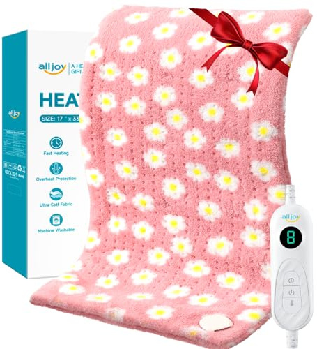 ALLJOY King Size Heating Pad for Back Pain Relief, 33”x 17” Extra Large Heating Pad for Period Cramps, FSA Eligible HSA, Portable Heat Pad for Neck and Shoulders, Birthday Gifts for Women Men Mom Dad