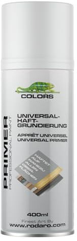COLORS Universalgrundierung Sprühlack - 400ml Spraydose, Haftgrundierung für Holz, Stein, Kunststoff und Metall, Schnelltrocknend, Witterungsbeständig, Glatte Oberfläche - Weiss Matt