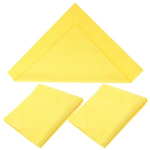 MOBUTOFU 3pcs Super Absorbent Microfiber Cloths Yellow Car Washing Cloths Kitchen Dusting Rags for Vehicle Care and Household Cleaning