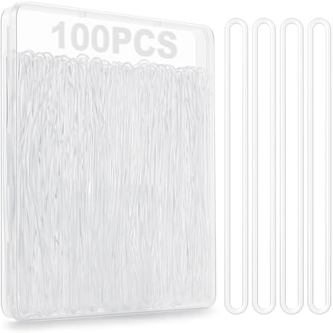 Zosutetoxo 100 Piezas Correas Transparentes para Etiquetas de Equipaje, 15cm Correas de Lombriz para Tarjetas de Identificación, Accesorios de Viaje