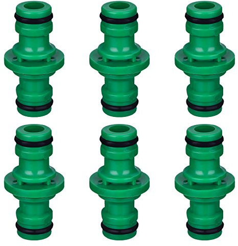 Hotop 6 Packung Doppel Stecker Schlauchverbinder Extender für Gartenschlauch Rohr Verbinden (Grün)