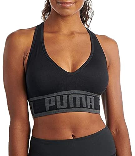 Puma Seamless Sports Bra Reggiseno Sportivo, Opaque, Black, M Donna