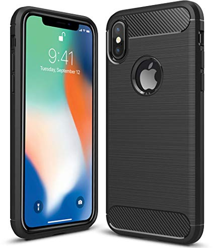 iPhone 10 X XS Case - iPhone X A1901 A1865 A2097 Black Ultra Slim Carbon Fibre Shockproof Bumper Case Cover For iPhone X 10