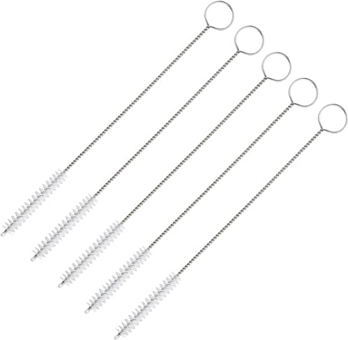 UU19EE 5pcs / lot Pinceau Brosse De Nettoyage en Acier Inoxydable Lavage Tuyau Paille Brosses Brosse Nettoyant pour Bouteille Café Thé Tasse