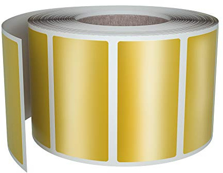 Sticker Gold 40 x 19 mm Aufkleber – 4 x 1,9 cm Etiketten 500 Stück von Royal Green