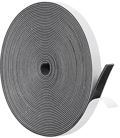 Yotache High Density Foam Tape Neoprene Weather Stripping 1/2 x1/16 for Door Insulation, Soundproofing, Rattle, Total 33 Feet Long