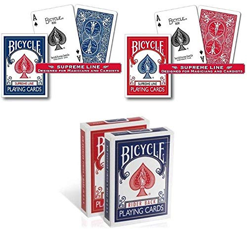 Bicycle 4 mazos de cartas: 2 Old Case + 2 Supreme Line