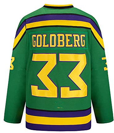 Gmjay Goldberg # 33 Mighty Ducks Hockey sobre Hielo Jersey Película Hockey Verde Letras Cosidas Números S-XXXL,XL