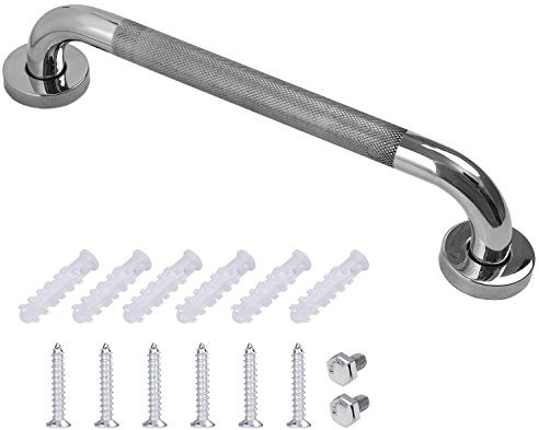 Asa de acero inoxidable antideslizante para baño, bañera, ducha, asas de seguridad con moleteado cromado para personas mayores y niños, 40 cm