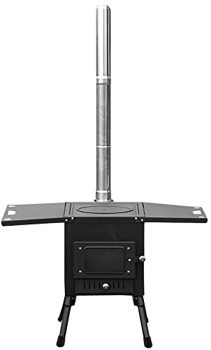 Large Camping Tent Stoves,Portable Wood Burning Stove with Window,Outdoor Wood Stove for Camping Hiking and Travel Shelters Tents(Includes Chimney Pipe)