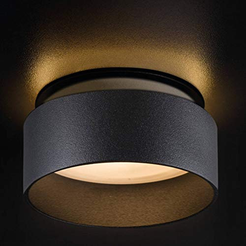 LED Einbaustrahler mit Licht-Effekt MR16 rund schwarz 7 Watt kaltweiß 12V - MR16 Einbau-spot als Deckenleuchte Einbauleuchte 67mm Bohrloch Decken-Strahler Einbau-lampe Deckenspot