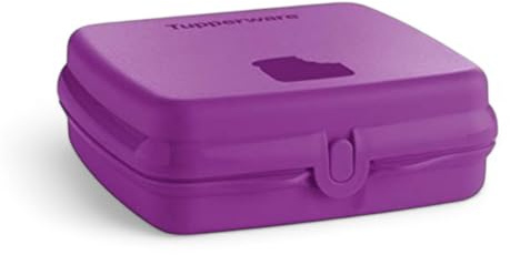 Tupperware Sandwich-Box Aufbewahrungsbox Brotdose quadratisch mit Scharnier und Verriegelung blau