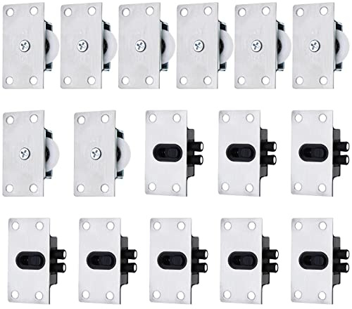EMSea 16pcs Porte Coulissante Roues Remplacement Porte Coulissante Rouleau Meubles Garde-robe Rouleau Rouleaux Meubles Accessoires pour Armoires