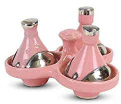 Tajine mini Rosa mit Metall 3-teilig