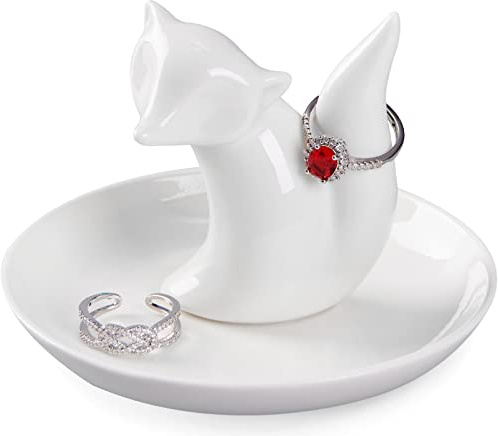 Spegiffu Fox Gifts Fuchs-Ring-Schmuckhalter, Ringständer, lustige Geschenke für Frauen, Freundin, Mutter, Oma, Tante, Geburtstag, Muttertag, Weihnachten, Valentinstag, Geschenk, Fuchsdekoration