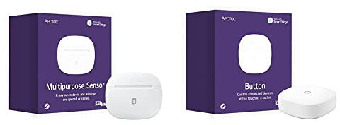 AEOTEC Zigbee Multisensor - Fenster- Türkontakt für Einbruchsalarm Sicherheit, GP-AEOMPSEU & Button - Zigbee Lichtschalter, Dimmer und Fernbedienung individuell einstellbare Szenen, GP-AEOBTNEU