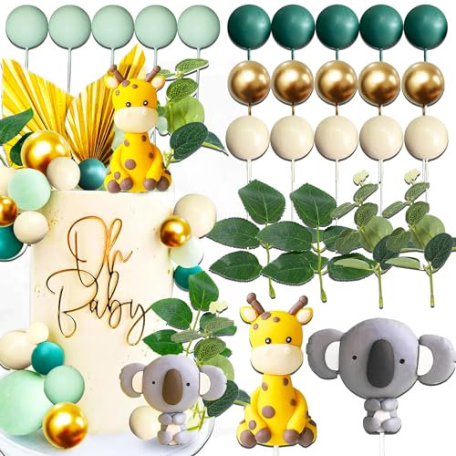 JeVenis Tortendeko Tiere Kuchendeko Dschungel Deko Themed für Geburtstag Party Kinder Mädchen Baby Shower