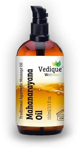 VEDIQUE Remedies Mahanarayana-Öl | 100 ml | über 50 Kräuter | klassisches ayurvedisches Massageöl für Muskeln und Gelenke | Vata Balancing | ganz natürlich