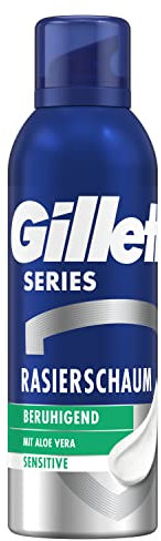 Gillette Series Sensitive Bartpflege Rasierschaum Männer (200 ml), schützt vor Hautreizungen, Geschenk für Männer