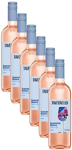Tavernello Sangiovese Rosato Rubicone IGT, Frischer und Fruchtiger Roséwein, 12% Vol., 6 Flaschen à 750 ml-Packung