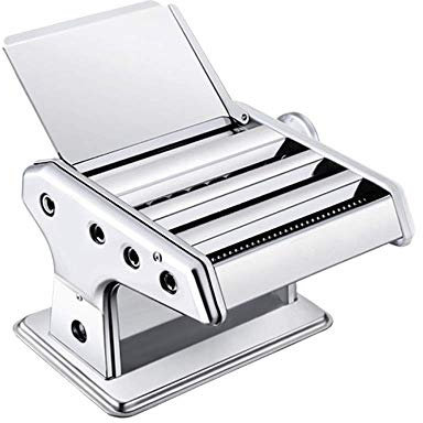 Noodle Maker, Pasta Machine Roller Machine Manual Noodle Maker Cutters with 3 Blades for Spaghetti Lasagna Tagliatelle Manual Pasta Machines Domestic Use