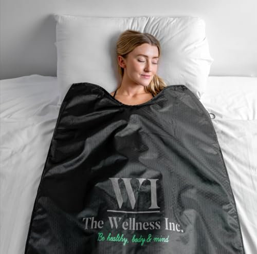 The Wellness Inc. Infrared Sauna Blanket - Portable Infrared Sauna for Home, Personal Sauna for Women & Men - Odourless, Fireproof & Waterproof Material - Includes Wrap Up Towel & Carry Storage Bag