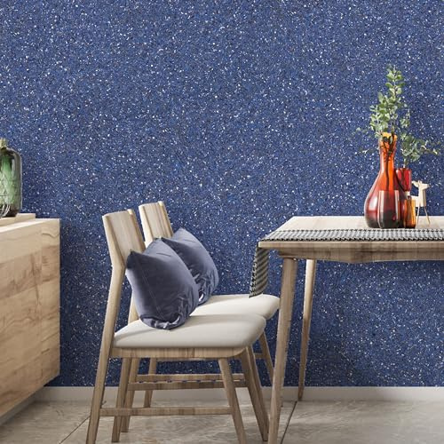 Belka B45 Blau-Goldene Tapete - Reine Baumwolle - Langlebig - Selbstklebend - Wärme- & Schalldämmend - Modern & Stilvoll, DIY Öko & Natürlich | ca. 3 qm (m²)