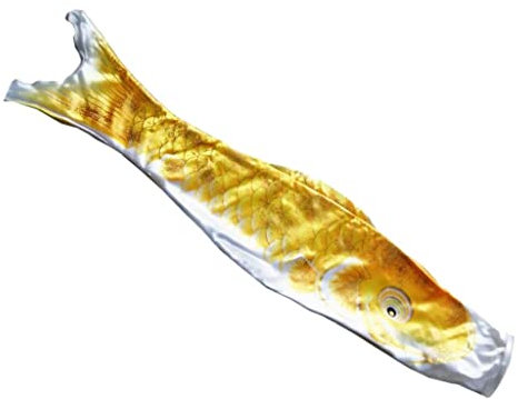 Japanische Windsack-Karpfen-Flagge, Koi, Nobori, Segelfische, 110 cm, Goldgelb