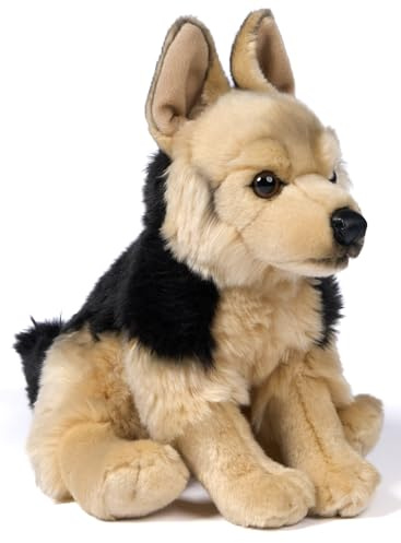 Uni-Toys - Deutscher Schäferhund, sitzend - 27 cm (Höhe) - Plüsch-Hund - Plüschtier, Kuscheltier