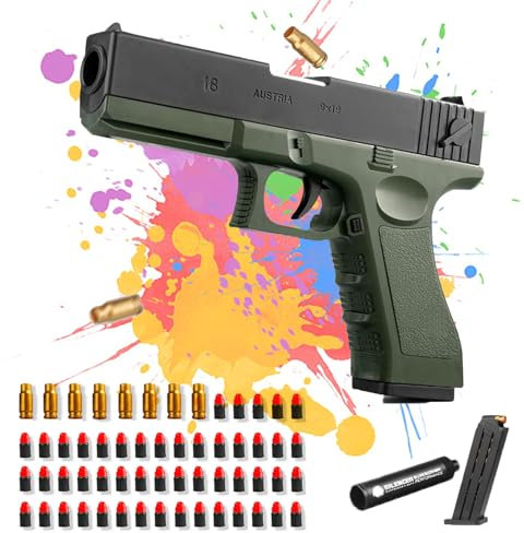 Spielzeug Pistole Kinder, Toy Gun Pistol Fidget, Spielzeug Pistole Blaster mit 50 Soft Kugel, Pistole Spielzeugpistolen für Kinder ab 14+ Jahren