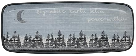 Pavilion Gift Company - Sky Above, Earth Below, Peace Within - 11 Serving Tray Camping Woodland Outdoorsy Hostess Gift Present