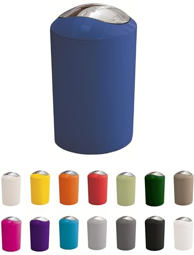 KW Gleam 5Ltr Swing Bin - Compact Bathroom/Office/Bedroom/Waste Bin (Blue)