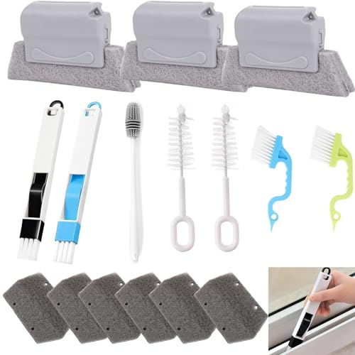 PLATEYTR 18 PCS Radiator Cleaning Brush Set - Effortlessly Clean with Magic Window Cleaning Brush