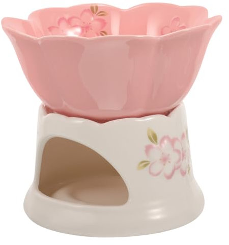 STOBAZA 1set Fonduta Ceramica Per Sciogliere Cioccolato e Formaggio Ciotola Decorativa Porcellana Fornello Per Cioccolato Burro e Caramelle Leggera e Portatile Per Uso Domestico
