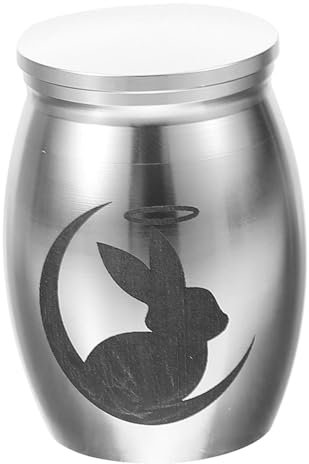 HAPINARY Urne à Cendres pour Animaux De Compagnie Acier Inoxydable Urne Miniature Lapin pour Souvenirs Sécurisée Et Portable