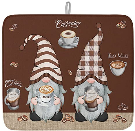 Saugfähige Kaffeematte Braune Kaffeebohnen Vom Bauernhof Spülbeckenmatte Maschinenwäsche Abtropfmatte Effektiv Geschirrmatte Für Küche Spüle 46Cm×41Cm